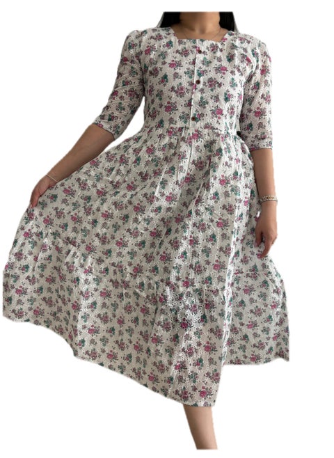 Zebees Hakoba Floral Maternity & Feeding Dress