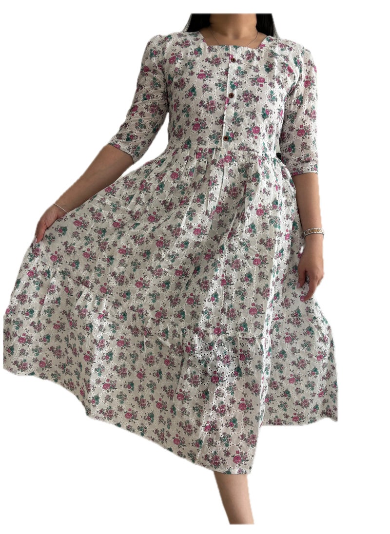 Generic - Zebees Hakoba Floral Maternity & Feeding Dress - Image 1