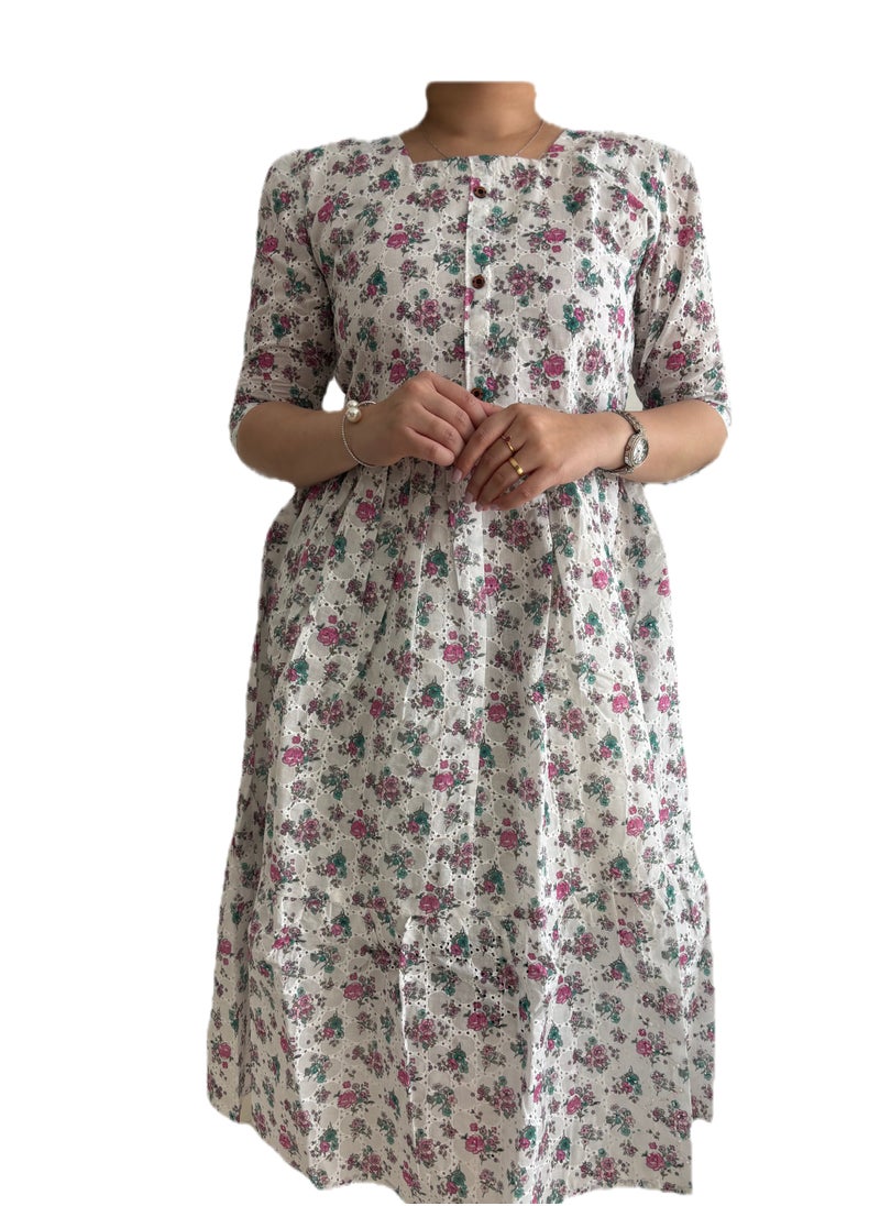 Generic - Zebees Hakoba Floral Maternity & Feeding Dress - Image 1