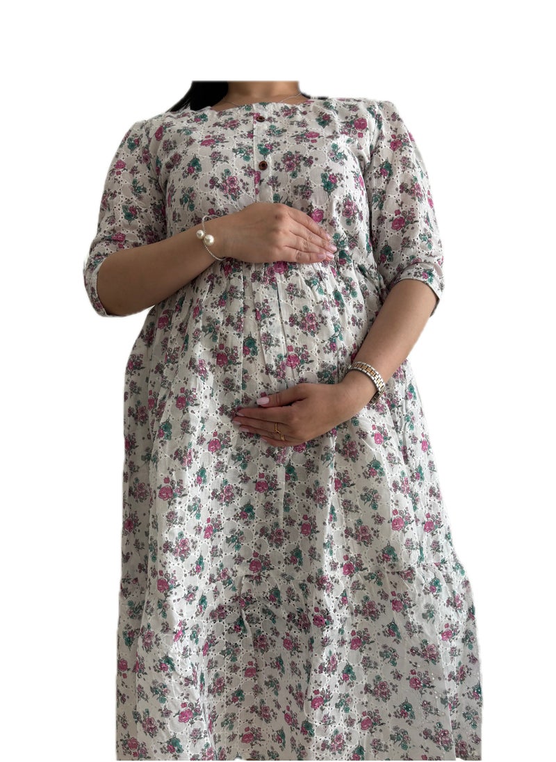 Generic - Zebees Hakoba Floral Maternity & Feeding Dress - Image 1
