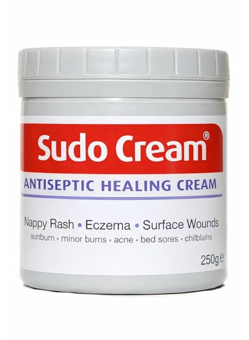 سودوكريم كريم سودو المطهر والمعالج 250 غرام لعلاج طفح الحفاضات، والأكزيما، وحب الشباب، والحروق الطفيفة، وحروق الشمس، وقروح الفراش، والجروح السطحية. كريم ملطف لحماية البشرة للأطفال والبالغين، يساعد على تهدئة البشرة المتهيجة ودعم عملية الشفاء. - Image 1