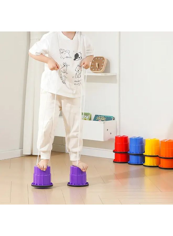 Orange Kids Adjustable Rope Stilts PE Material Balance Training Toy For Motor Skills - Image 4