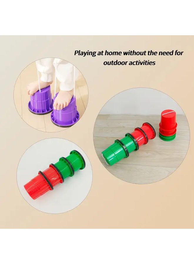 Orange Kids Adjustable Rope Stilts PE Material Balance Training Toy For Motor Skills - Image 5