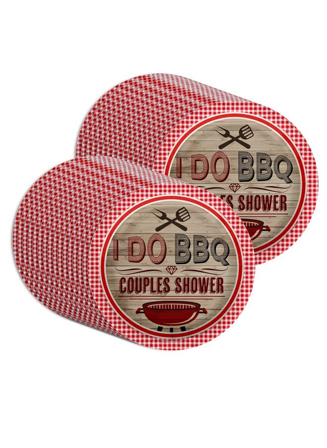 Birthday Galore Birthday Galore I Do BBQ Red Gingham Party Supplies - Couples Shower BBQ Large Plates - Bachelorette Bachelor Party Plates - 32 Piece Large 9" Paper Plates  - Image 5