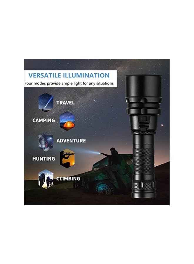 promass Diving Flashlight Dive Torch 2000 Lumen Waterproof Underwater XM-L2 LED Submarine Lights Holder with Rechargeable Battery,Charger for Under Water Deep Sea Cave at Night - Image 4