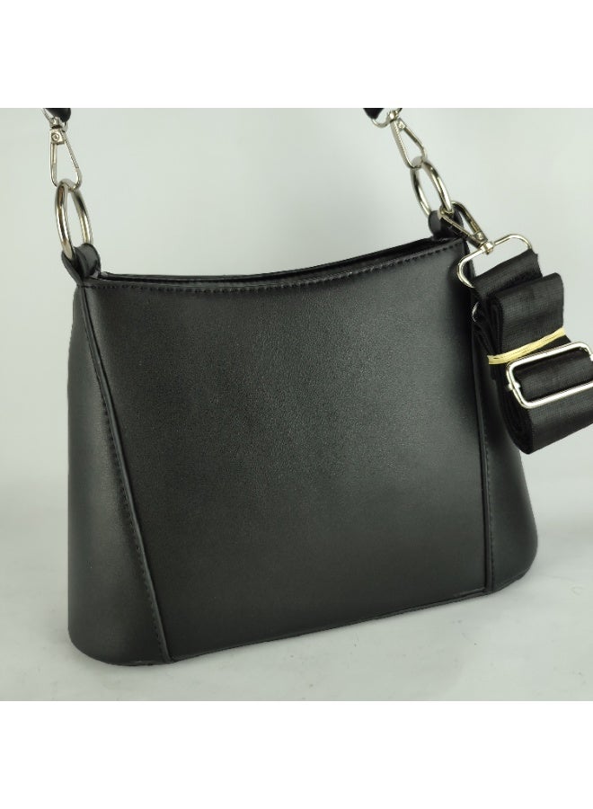 شنطه يد نسائيه جلد أسود اللون - Image 4