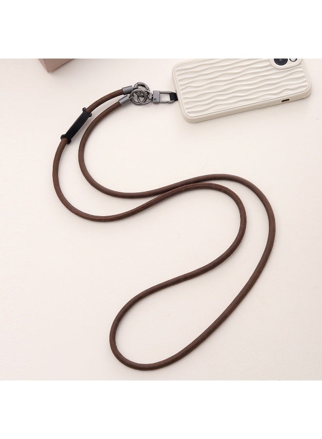 NIBEMINENT Beaded Phone Lanyard, Anti Lost Removable Wrist Strap, PU Leather Bracelet Pendant, Phone Keychain Lanyard