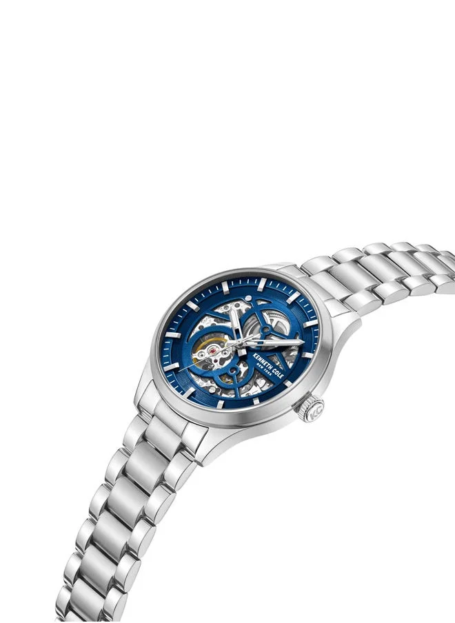 Kenneth Cole New York Kenneth Cole New York 42mm Automatic Men's Watch with Blue Dial & Stainless Steel Bracelet