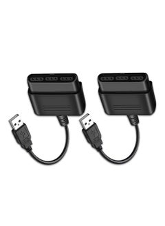 MIXDE PS2 Controller to USB Adapter Converter Cable, Compatible with Sony PS1/PS2 Controller Gamepad to PS3/PC Controller (Black*2)  - Image 1