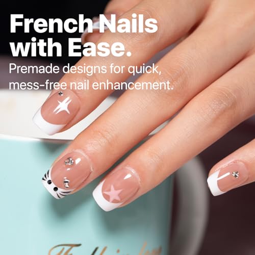 SXC Cosmetics French Tip Press On Nails Brown Series Extra Short Square Fake Nails XPro Tips Starter Kit 150PCS 15 Sizes 5 Styles - Image 3