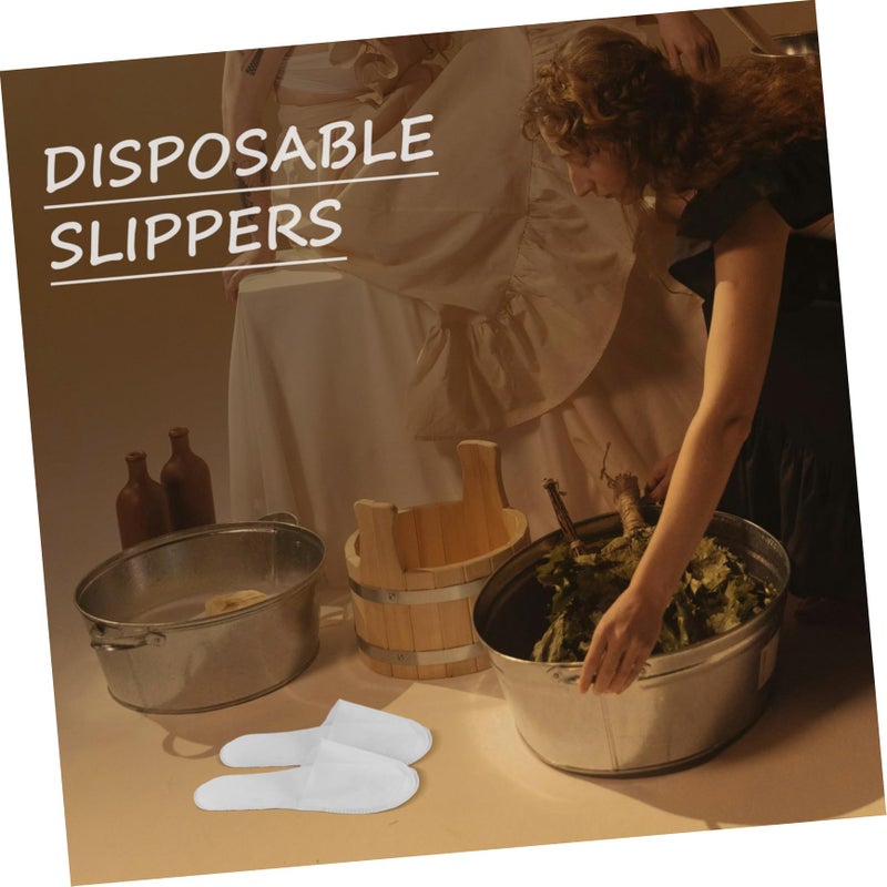 Disposable Slippers 10 Pairs Non Slip Fuzzy For Hotel Spa Home Salon Men And Women - Image 4