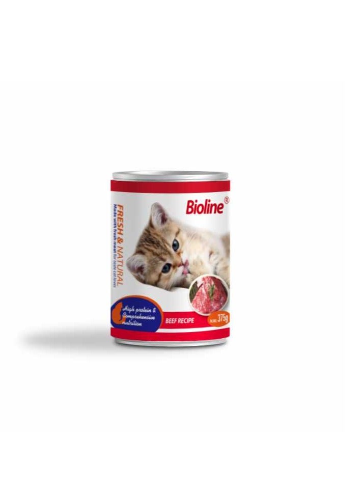 Bioline 24pc Bioline Canned Cat Food Beef 375g - Image 2