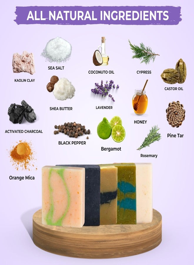 The Black Stuff All Natural Bar Soap for Men Handmade Cold Process with Organic Ingredients and Essential Oils Mens Soap - Pine Tar, Citrus Cedarwood, Irish Mountain Rain, Good Room, Dogs Bay Beach Pack of 5 - Image 5