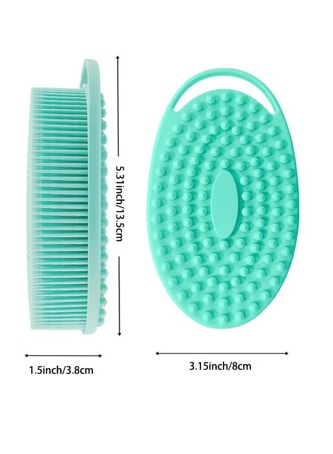 2 Pieces Silicone Body Scrubber, Exfoliating Brush, 2 In 1 Bath And Shampoo Brush, Scalp Massager, Lathers Well, Long Lasting, Easy To Clean,And More Hygienic Than Traditional Loofah - Image 2