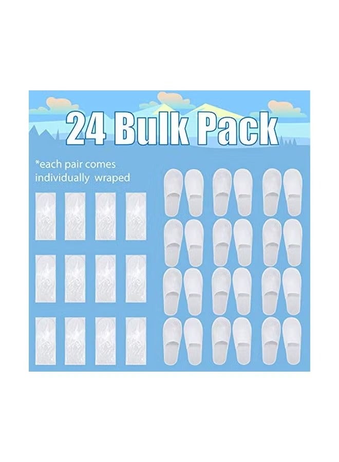 MHD 24-Pairs Disposable Bath Slippers White - Image 3