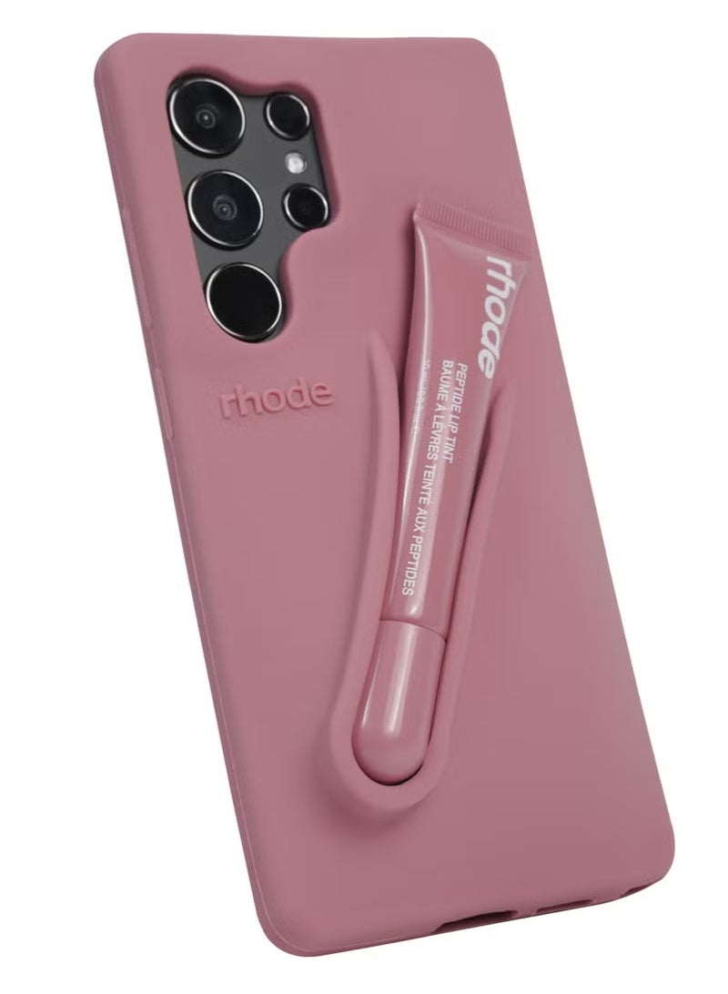 rhode Samsung Silicone Lip Holder for Cell Phone, Lip Gloss Adhesive Sleeve for Phone, Lip Holder Stick-on Phone Case, Back Stick On Holder for Samsung Phones（Toast） - Image 2