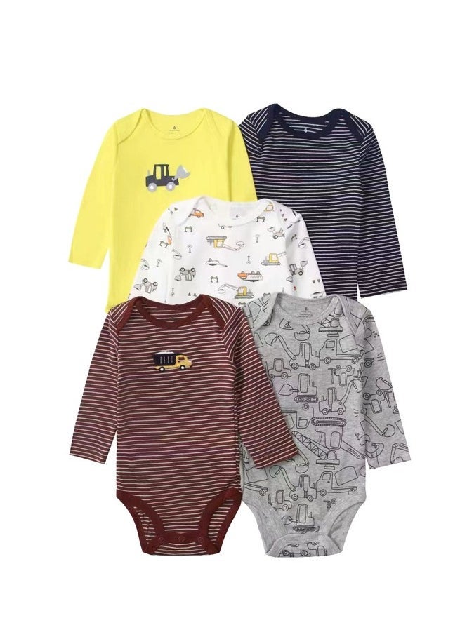 Baby Boy Long Sleeve Onesies 5-Pack
