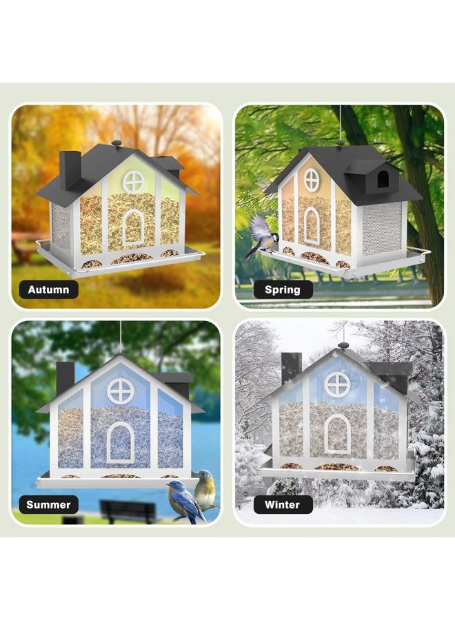 FlowaFoli Bird Feeders for Outdoors, Decorative Large Bird Feeders for Outdoors with Rainbow Acrylic Panels, Ideal Gift for BirdLovers to Attract Feathered Friends Year-Round - Image 5