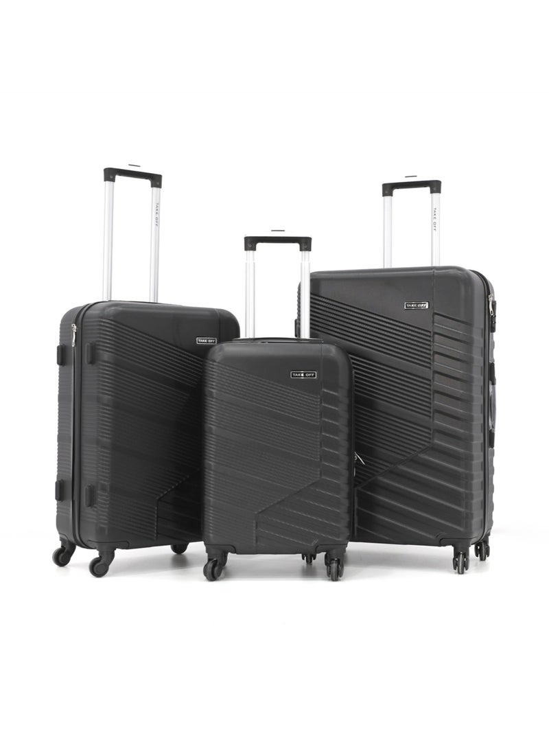 TAKEOFF Hardshell Luggage Spinner Trolley Bag 3 Pieces Set,Grey(S-20",M-24",L-28")  - Image 1