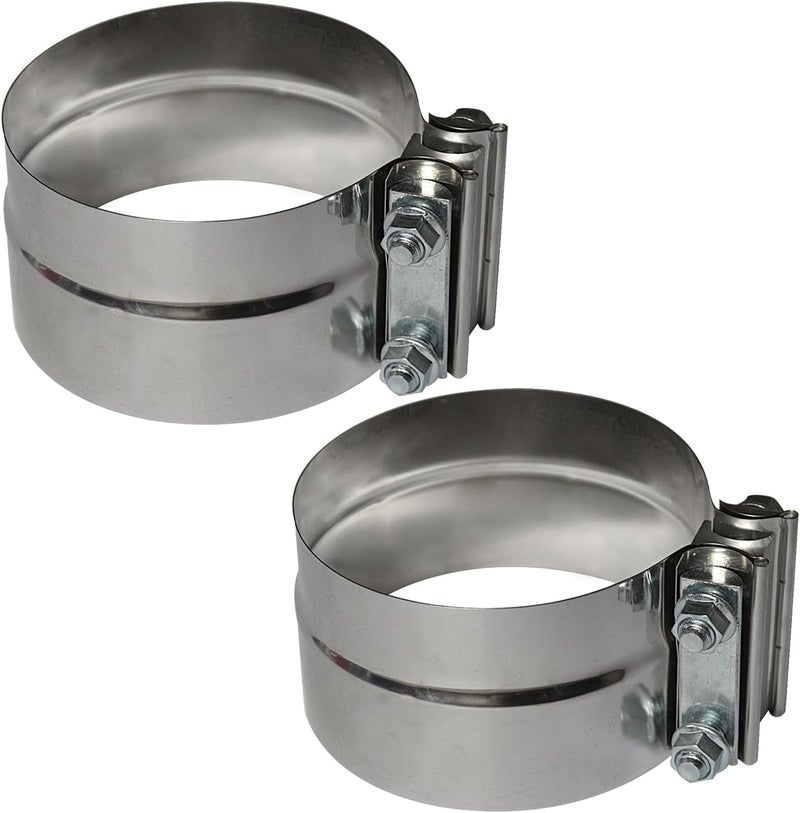 ROADFORMER 5 inch Exhaust Clamp Stainless Steel for 5" Inner Diameter to 5" Outer Diameter Exhaust Pipe Turbo Downpipe Muffler and Exhaust System Repair - 2 Pieces - Image 2