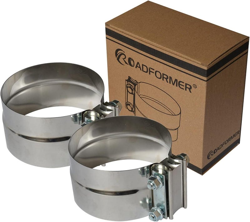 ROADFORMER 5 inch Exhaust Clamp Stainless Steel for 5" Inner Diameter to 5" Outer Diameter Exhaust Pipe Turbo Downpipe Muffler and Exhaust System Repair - 2 Pieces - Image 5