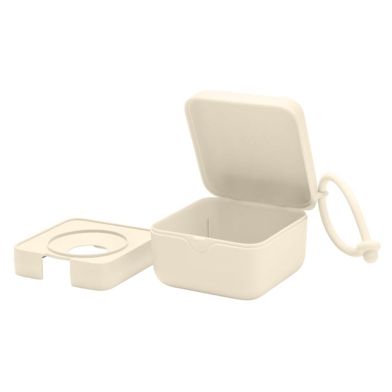 BIBS Pacifier Box with Loop for Storing & Carrying Soothers | 100% BPA Free Material | Designed & Made in Denmark | Ivory - Image 4