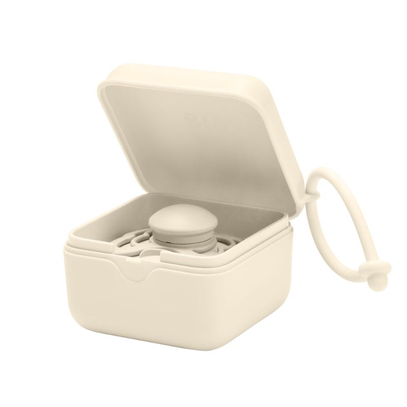 BIBS Pacifier Box with Loop for Storing & Carrying Soothers | 100% BPA Free Material | Designed & Made in Denmark | Ivory - Image 3