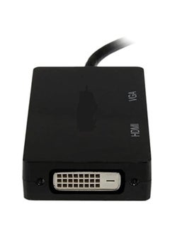 Generic 3-in-1 Mini DisplayPort to HDMI, VGA, DVI Adapter – 1080p Video Splitter – Black  - Image 1