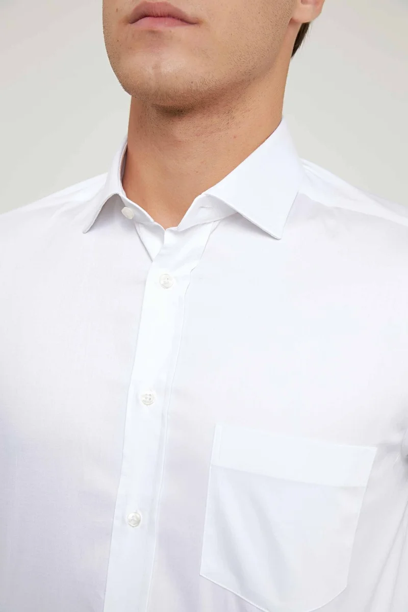 D'S DAMAT Regular Fit White Plain Shirt 2HE02DY05289M