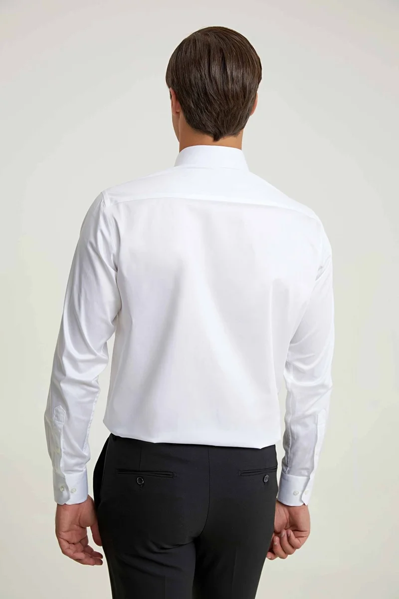 D'S DAMAT Regular Fit White Plain Shirt 2HE02DY05289M