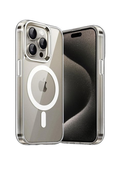iPhone 15 Pro Max Magnetic Case Compatible with MagSafe Wireless Charging, Anti-Scratch Bumper Cover (Clear), TPU - PC