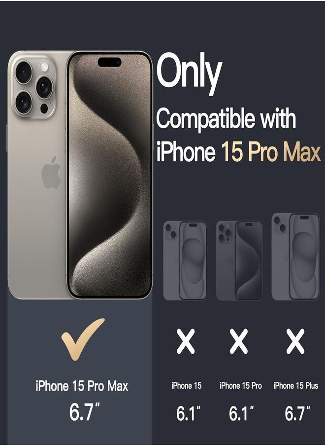 iPhone 15 Pro Max Magnetic Case Compatible with MagSafe Wireless Charging, Anti-Scratch Bumper Cover (Clear), TPU - PC