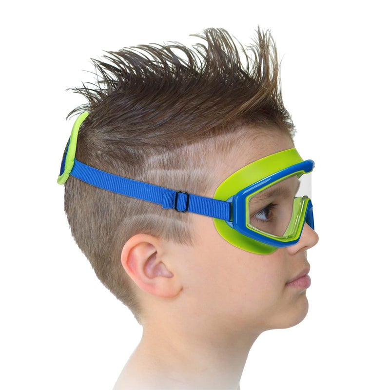 RUIGAO Swim Goggles Kis, Children swimming Goggles Fabric Strap, Dinosaur Blue/Green for Kids/Toddlers/Youth - Image 1