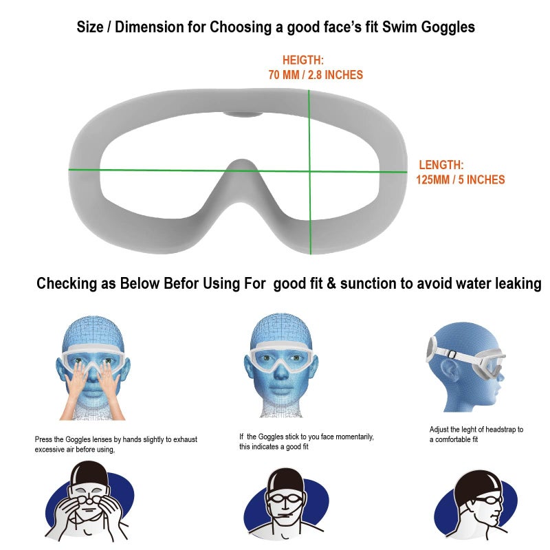 RUIGAO Swim Goggles Kis, Children swimming Goggles Fabric Strap, Dinosaur Blue/Green for Kids/Toddlers/Youth - Image 5