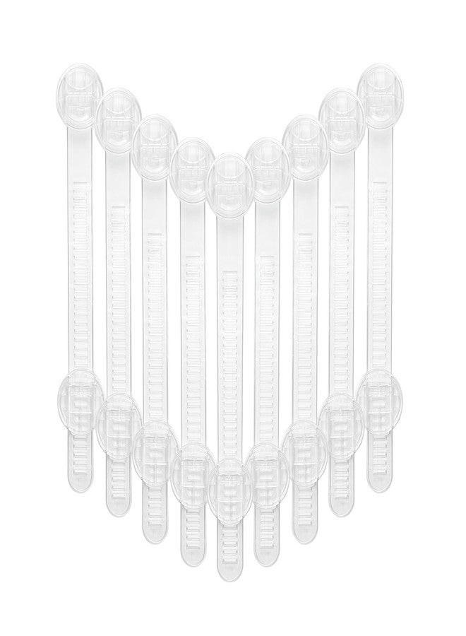 Snowharp Baby Proof Cabinet Locks, Safe Quick and Easy Transparent Drawer Door Latches, Adjustable No Drilling Child Safety Cabinet Straps for Fridge, Oven, Dishwasher, Toilet Seat (L, Count, 9) - Image 1