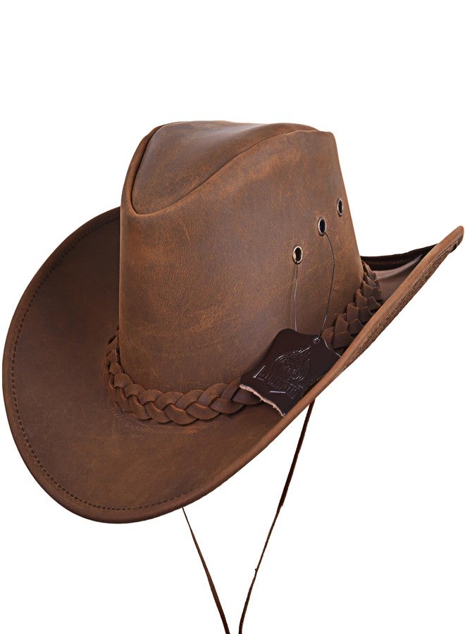 Strength Zones Leather Cowboy hat for Men & Women Durable Handcrafted Lightweight Shapeable Western Hats for Men (US, Alpha, X-Large, Reddish) - Image 1