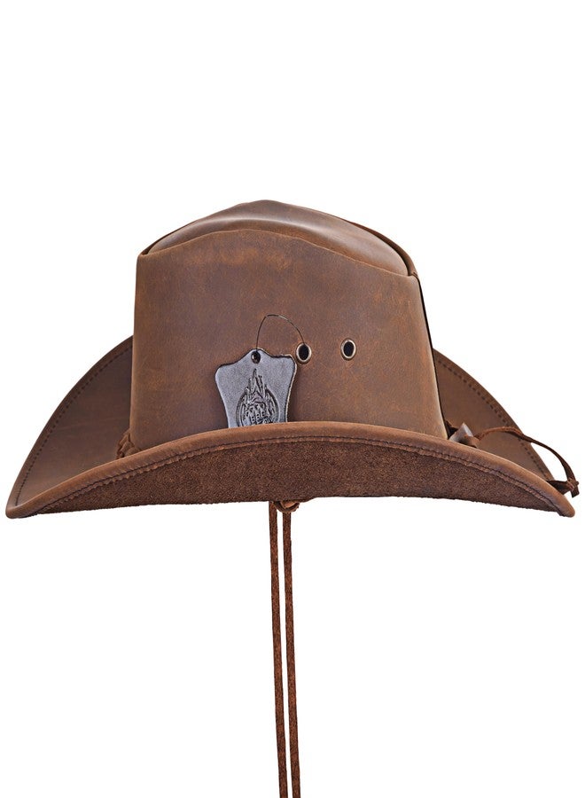 Strength Zones Leather Cowboy hat for Men & Women Durable Handcrafted Lightweight Shapeable Western Hats for Men (US, Alpha, X-Large, Reddish) - Image 4