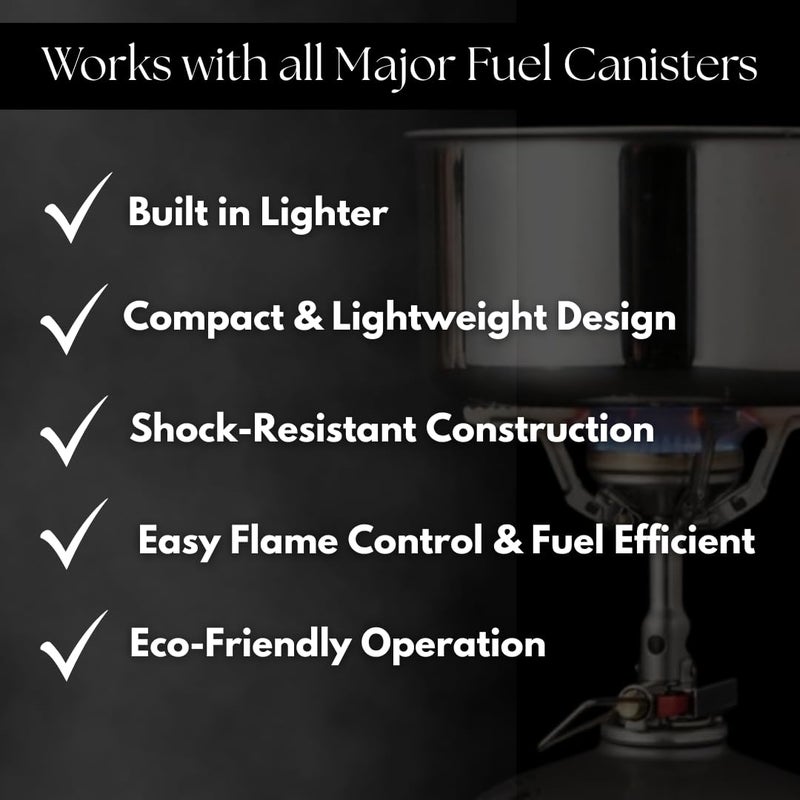 SOTO Amicus Camping Stove with or without Igniter - Superior Under Windy Conditions, Shock Resistant, and Low-cost With High-end Performance Portable Backpacking Stove - Image 2