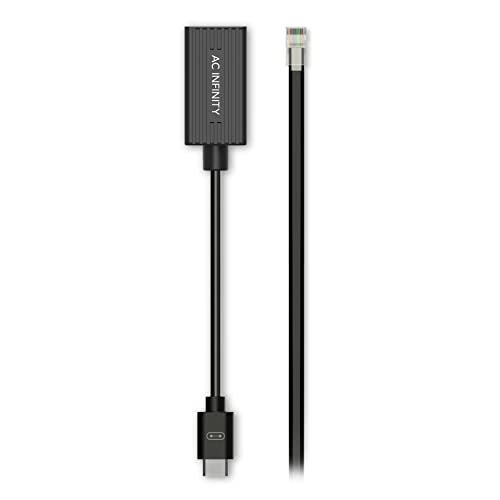 AC Infinity RJ11/12 to UIS Port Type-A Adapter Dongle, Conversion Cable Cord with Extension Cable for RJ11 RJ12 Grow Lights with PWM and 0-10V Current Sourcing Dimming - Image 1