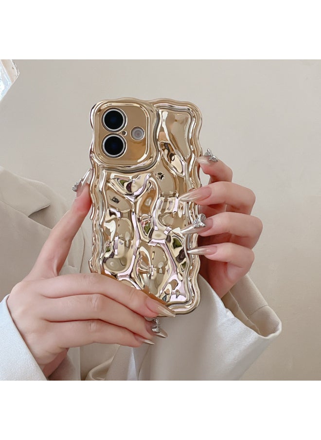 Generic - Ins Niche Water Ripple For IPhone15pro Max Mobile Phone Case Apple 16 14/13 Advanced Sense-Color:Xym Wave Meteorite Electroplated Gold-Applicable Models:16pro Max (without Packaging) - Image 1
