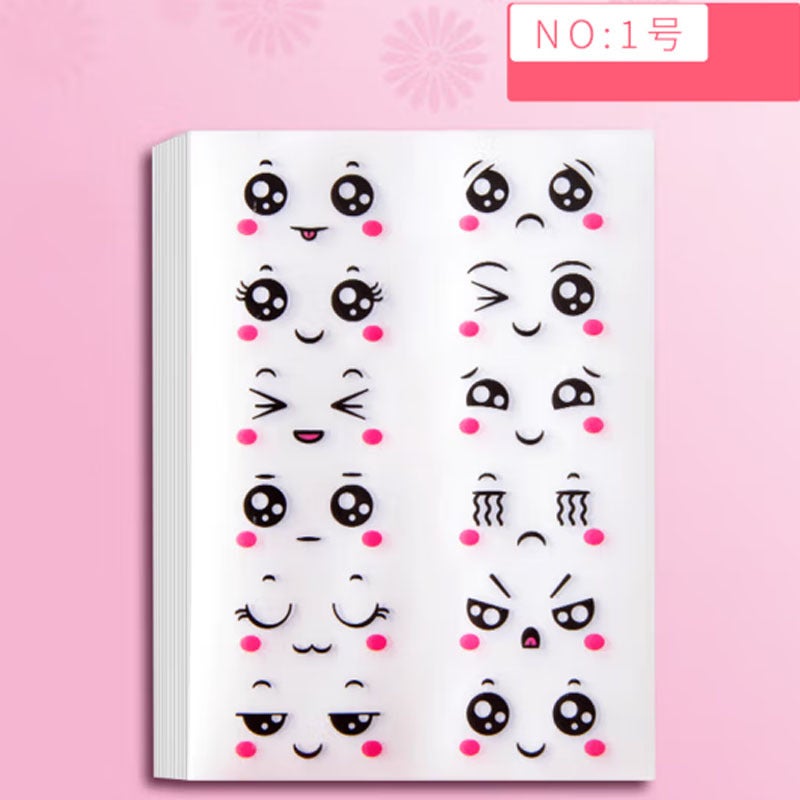 Cute Facial Expression Cup Stickers Self-Adhesive Stickers Kindergarten Reward Stickers Hand Account Stickers Note Book Cartoon Stickers - Image 2