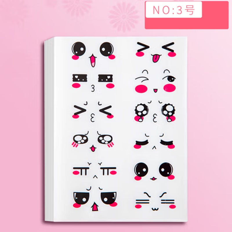 Cute Facial Expression Cup Stickers Self-Adhesive Stickers Kindergarten Reward Stickers Hand Account Stickers Note Book Cartoon Stickers - Image 5