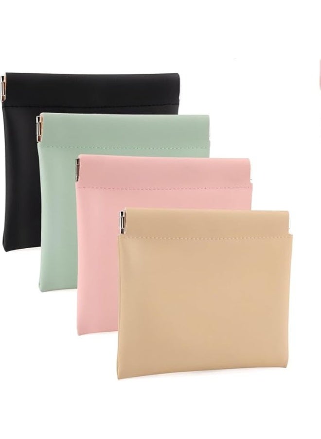 4 PCS Small Makeup Bag for Purse, Mini Portable Cosmetic Bags for Women, Coin Purse Lipstick Cosmetic Accessories Organizer, Small Travel Kit Storage Pouch - Image 1