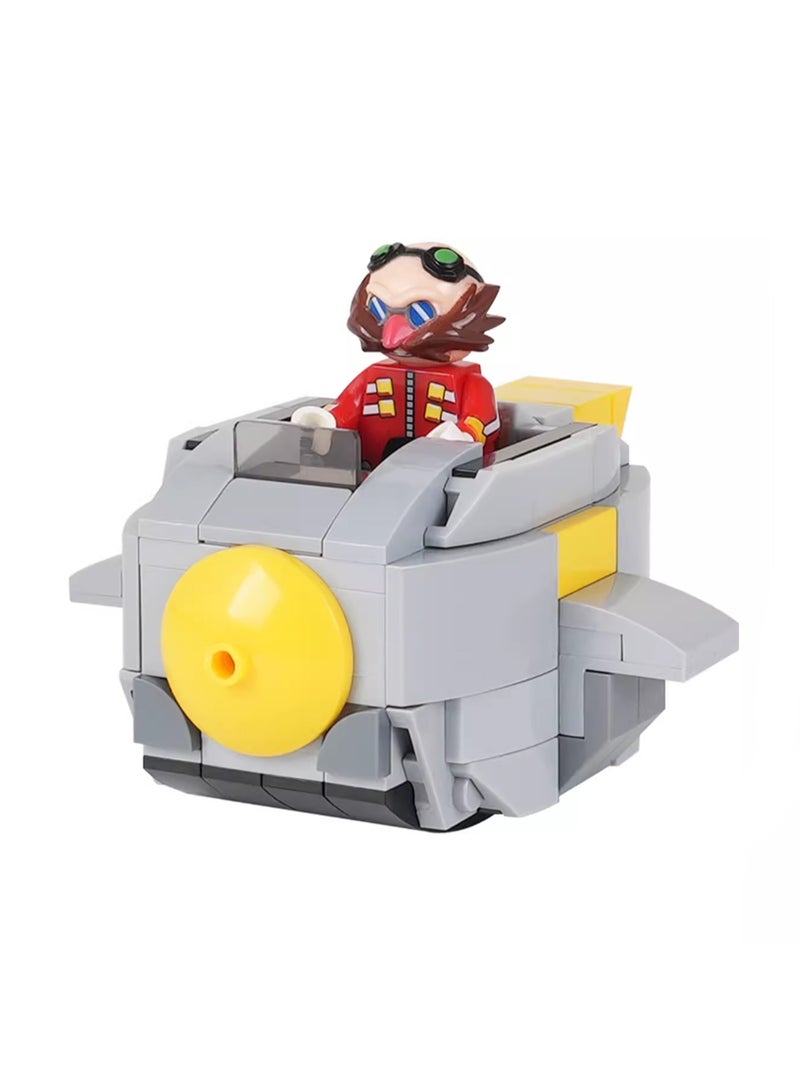 Loquat Children's Self-assembly Small Particle Toy Building Blocks Egghead Dr. Aircraft + Minifigure Model Handmade Creative Puzzle Toys - Image 1