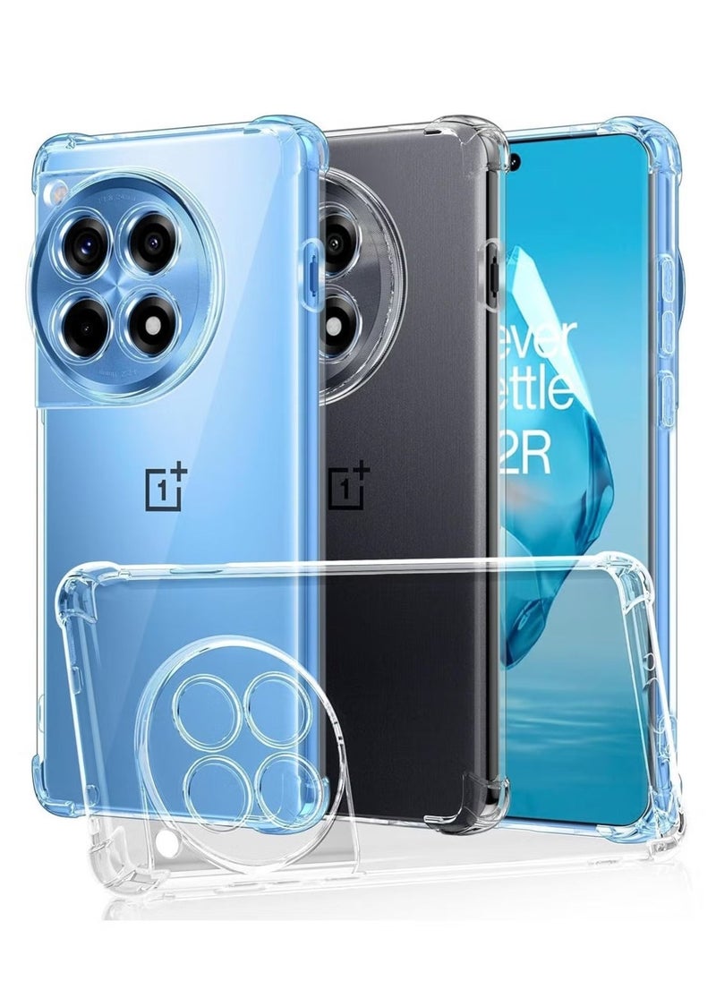 ELTRAZONE OnePlus 12R 2024 Clear Case Cover –Liquid Gel Rubber Bumper Protection with Shockproof Hard Shell for OnePlus 12R 5G (2024) - Image 1