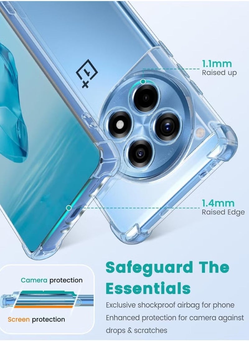 ELTRAZONE OnePlus 12R 2024 Clear Case Cover –Liquid Gel Rubber Bumper Protection with Shockproof Hard Shell for OnePlus 12R 5G (2024) - Image 5