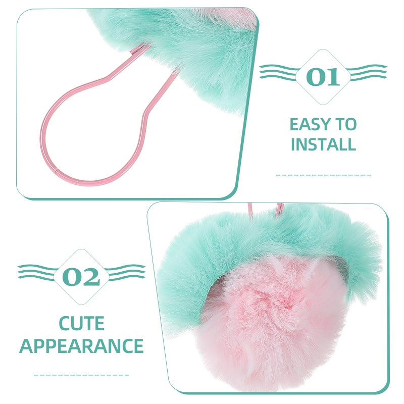 Cute Peach Fuzzy Keychain Plush Fruit Keychain Soft Pom Pom Keychain Bag Key Backpack Pendant Puff Faux Keychain Purse Charms Pompom Key Chains Women - Image 3