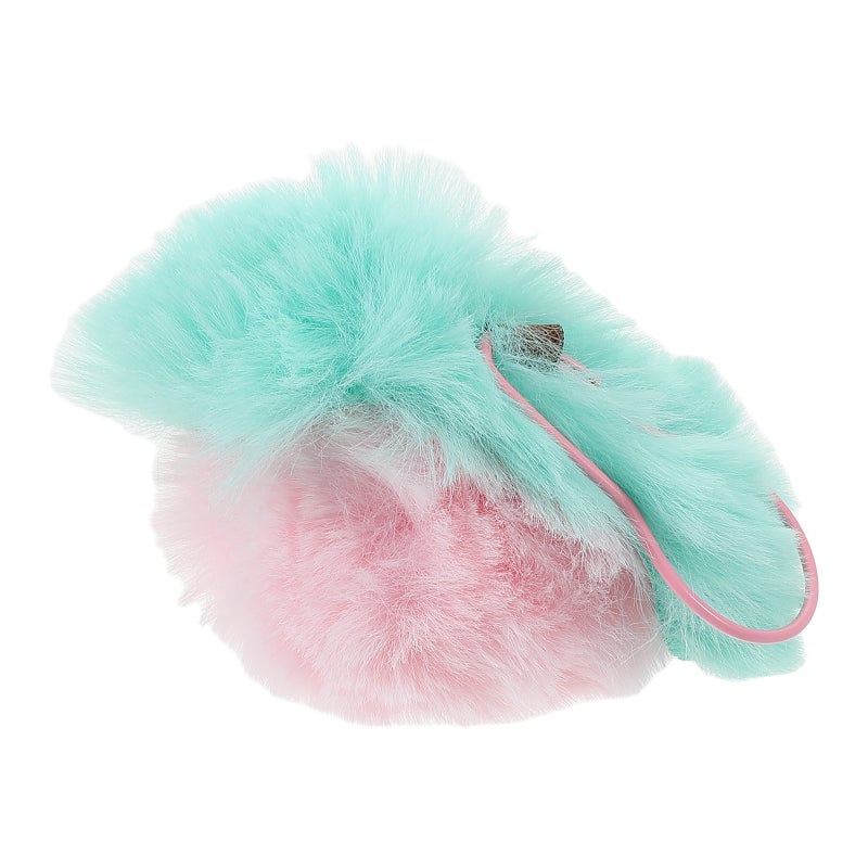Cute Peach Fuzzy Keychain Plush Fruit Keychain Soft Pom Pom Keychain Bag Key Backpack Pendant Puff Faux Keychain Purse Charms Pompom Key Chains Women - Image 1