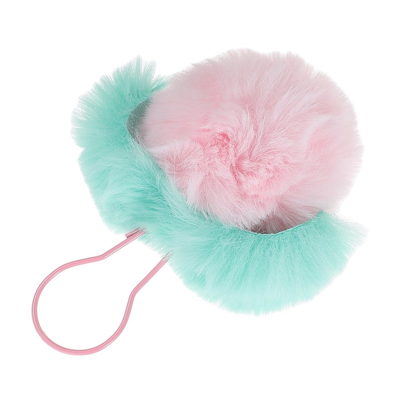 Cute Peach Fuzzy Keychain Plush Fruit Keychain Soft Pom Pom Keychain Bag Key Backpack Pendant Puff Faux Keychain Purse Charms Pompom Key Chains Women - Image 5
