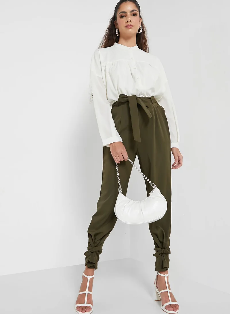Ginger Solid Asymmetrical Hem Shirt